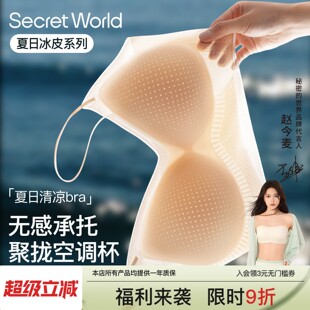secretworld内衣女夏薄款透气小胸聚拢无痕隐形细肩带美背文胸罩