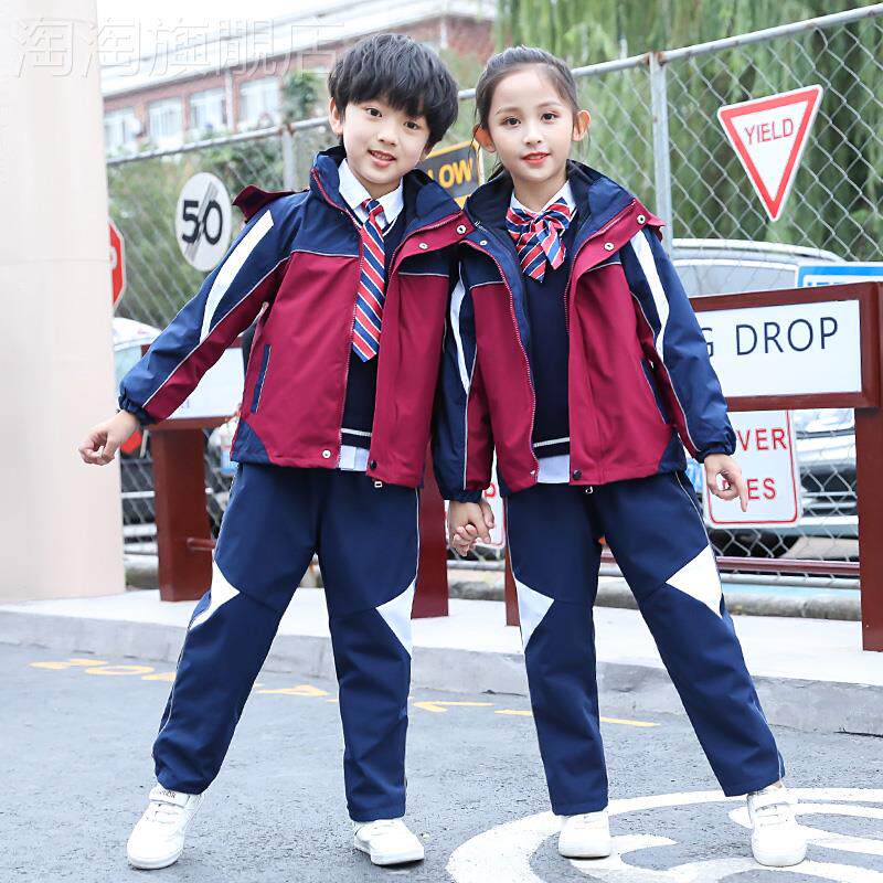 新品小学生班服冲锋衣校服三件套防水外套裤子两件套兄妹装幼儿园