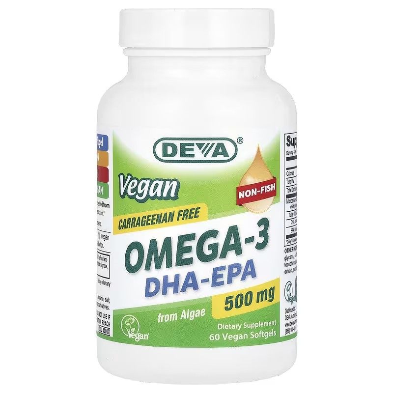 美国原装Deva vegan omega 3纯素植物鱼油DHA-EPA欧米伽500mg60粒,保健食品/膳食营养补充食品,DHA/EPA/DPA,淘宝优惠券,粉丝福利购,淘宝优惠卷