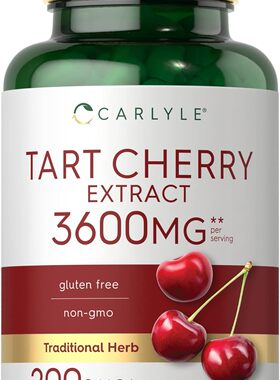 美国Carlyle Tart Cherry 酸樱桃提取物3600mg200粒 关节保健助眠