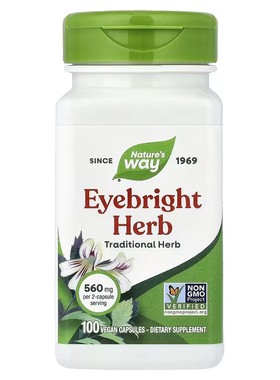 现货美国 Nature s Way Eyebright小米草胶囊 眼睛视力560mg100粒