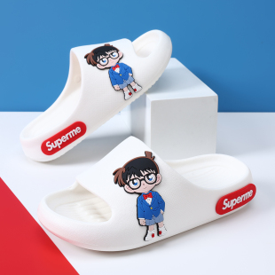 男孩防滑室内小孩子卡通软底家居亲子凉拖鞋 儿童拖鞋 新款 柯南夏季