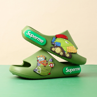 男童家居防滑软底宝宝男孩凉拖鞋 植物大战僵尸儿童拖鞋 新款 夏季
