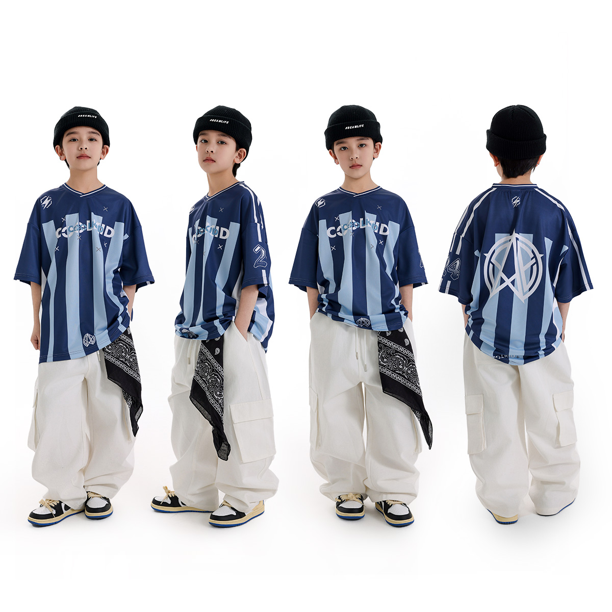 儿童街舞潮服套装短袖演出服男童
