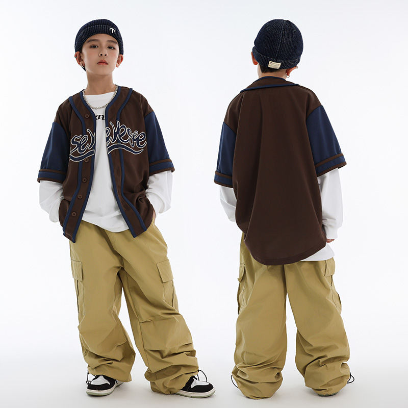 2024儿童街舞潮服嘻哈套装男童少儿hiphop街舞童装演出服女孩套装