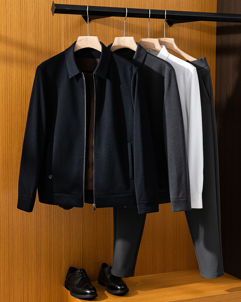 限量！Z*HP系列~ 秋冬男士行政羽绒夹克针织羊毛白鹅绒羽绒服外套