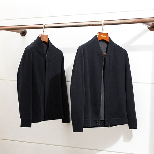 Z版14900秋冬男士针织羊毛夹克