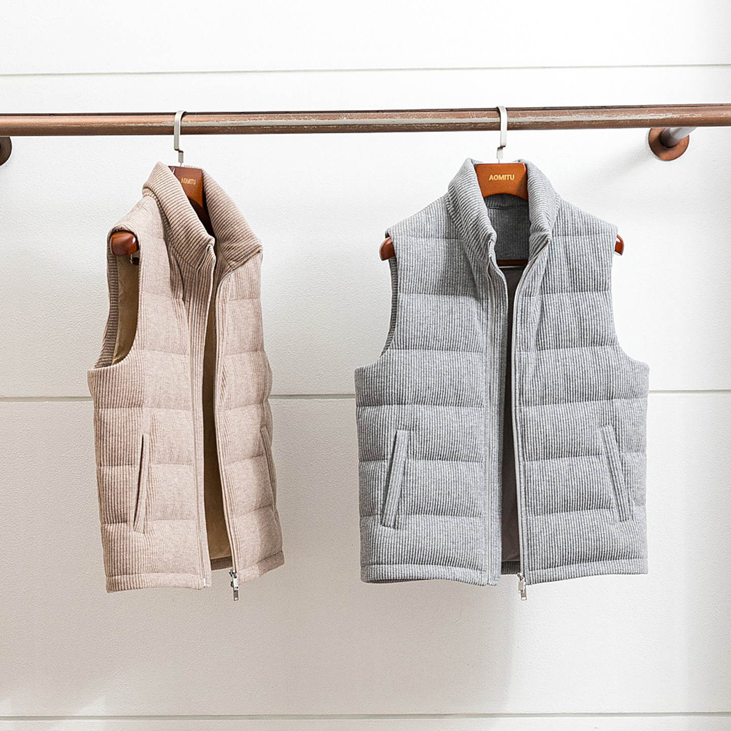 AomituB*C同料针织羊毛鹅绒马甲