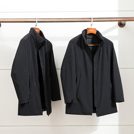 M版16500 奢贵低调 冬季男士轻薄保暖鹅绒服 中长款商务鹅绒服男