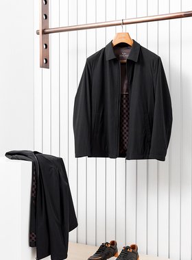 都市通勤/Sojitz磚利皱感三防 秋冬男士翻领外套新商务行政夹克男