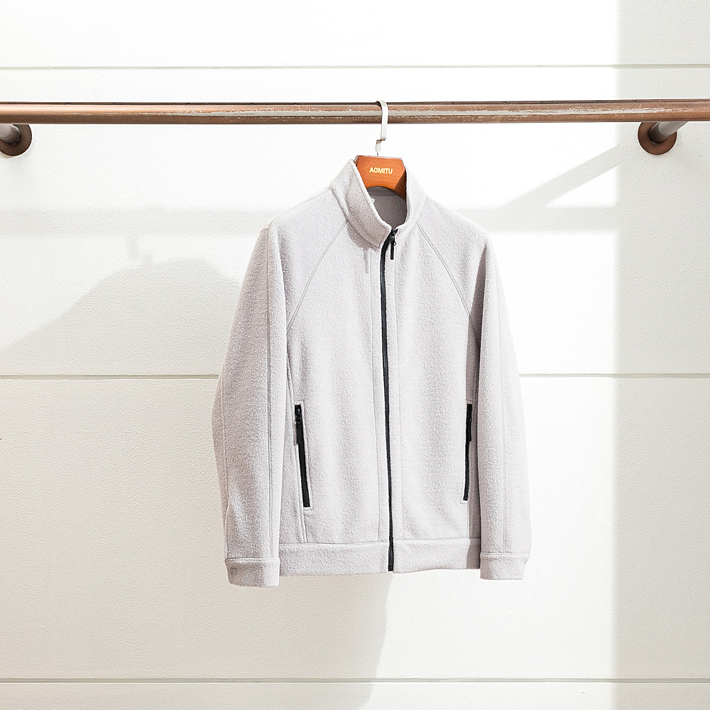 秋冬男士轻量保暖短款抓绒夹克