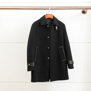 秋冬男士 中长款 全羊毛双面呢大衣 男士 双面呢大衣 冬季 重磅950克