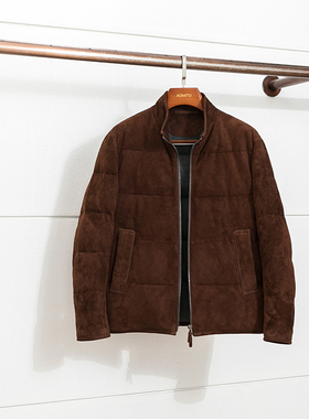 限量典藏级 阿塞拜疆绒面小羊皮 冬季男士白鹅绒真皮羽绒服外套男