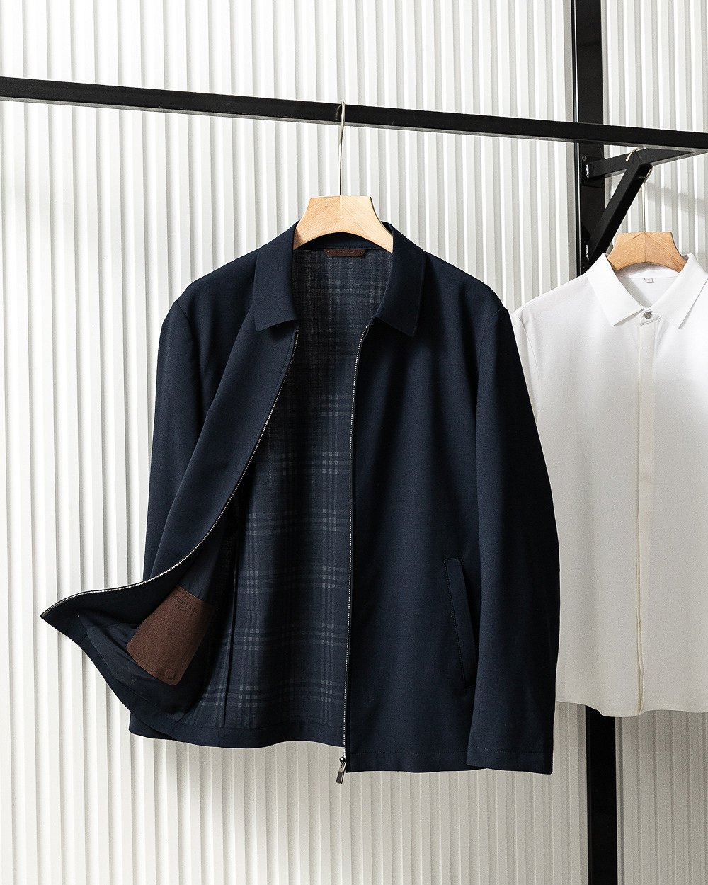 W笈！Z塔尖面料！可机洗精纺羊毛！春季男士外套风衣行政夹克男