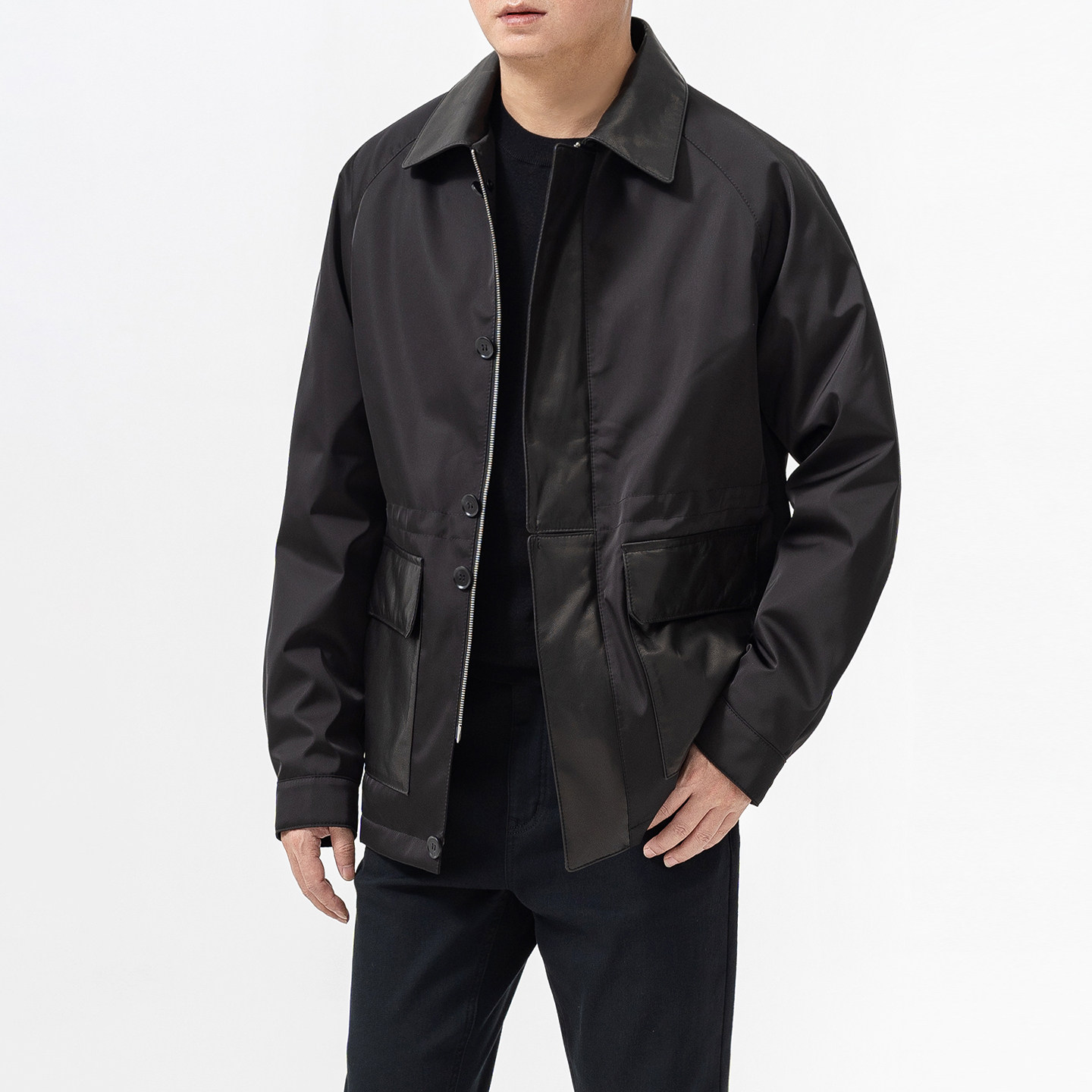 温暖升笈秋冬男鹅绒羽绒服风衣