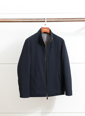 Z版26000 型暖并存 意产120S丝羊毛 冬季男士短款立领商务鹅绒服