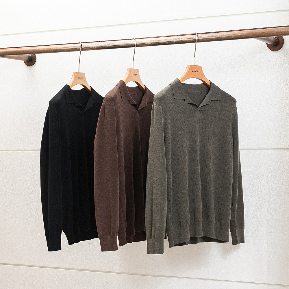 意奢L*P黄金羊毛秋冬长袖POLO衫