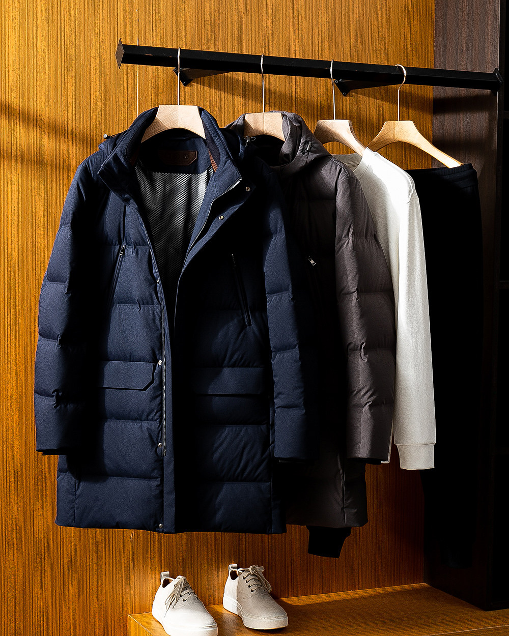 简~奢~第壹织物+琎口白鹅绒男士商务休闲保暖羽绒服鹅绒外套