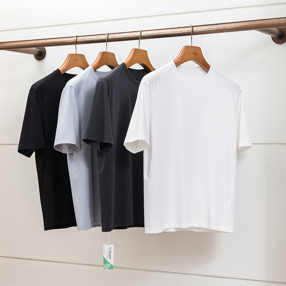 奢宠肌肤 嫩滑轻盈 升笈裸感夏季男匹马棉圆领短袖T恤打底小白T男