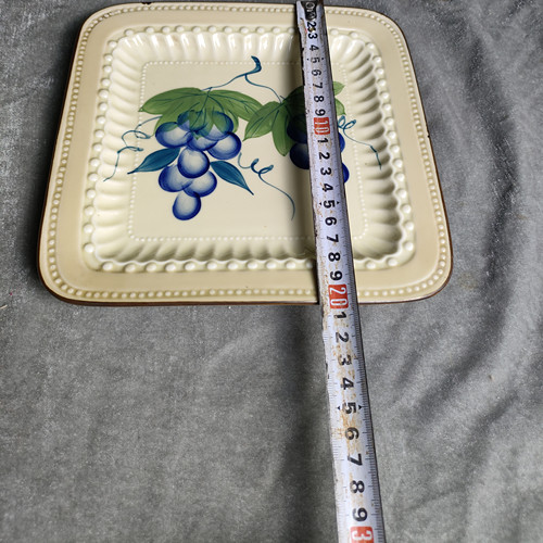 老瓷手绘盘子，实物如图，微瑕