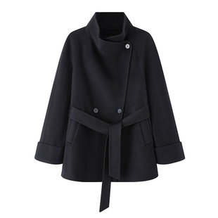 通勤显瘦收腰双面呢羊毛外套女小个子保暖上衣 新款 艾系 2025秋季