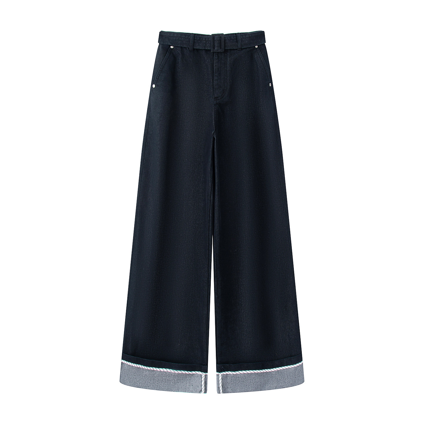 鸟家~2025秋季新款时尚百搭高腰翻脚口卷边休闲牛仔裤女垂感长裤,女装/女士精品,牛仔裤,淘宝优惠券,粉丝福利购,淘宝优惠卷