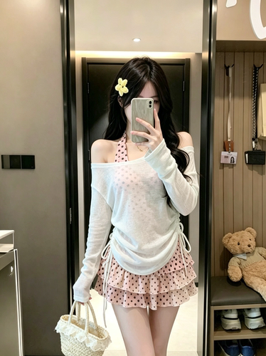 泳衣女波点高级感分体裙式比基尼