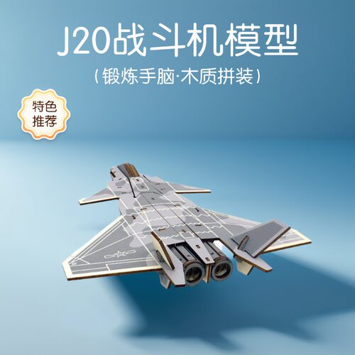 木质立体拼图青少年战斗机模型