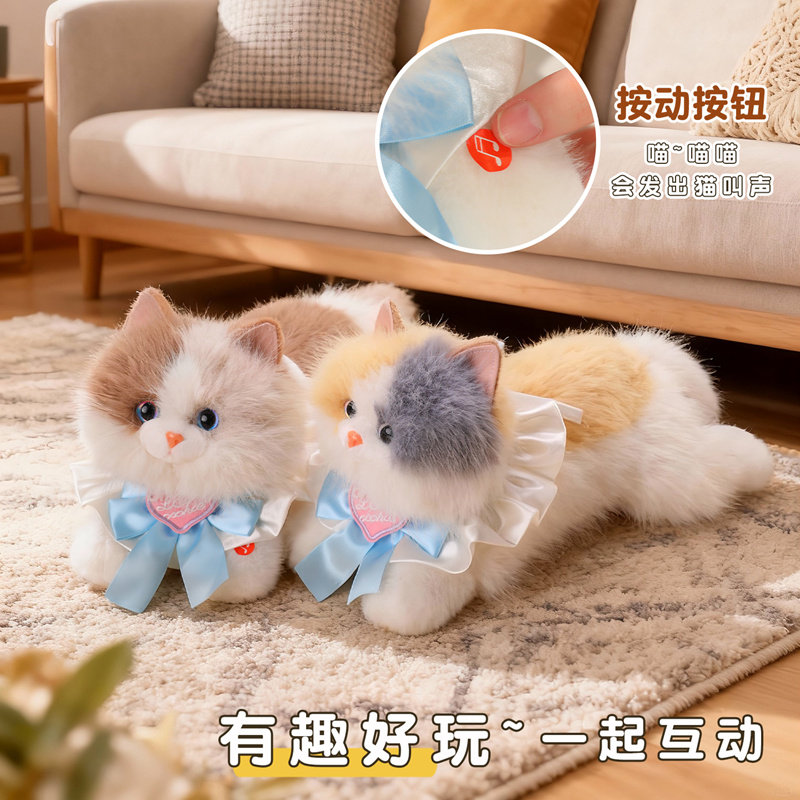 仿真布偶猫咪背包送女生闺蜜生日礼物趴姿猫猫陪伴布娃娃玩偶抱枕