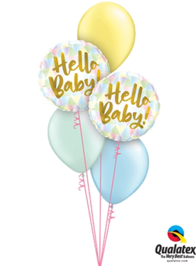 18寸进口铝膜印字hello baby 你好呀宝贝派对聚会布置baby shower