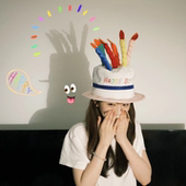 生日礼物粉色蛋糕帽子韩国蜡烛帽派对帽拍照道具女生惊喜氛围布置