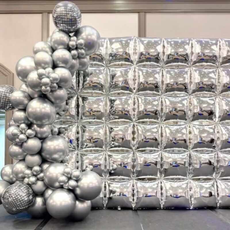 背景迪斯科主题周年气球链
