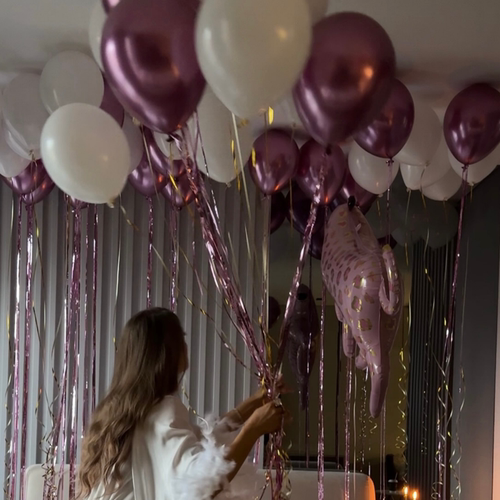 粉豹纹生日气球套装派对装饰用品