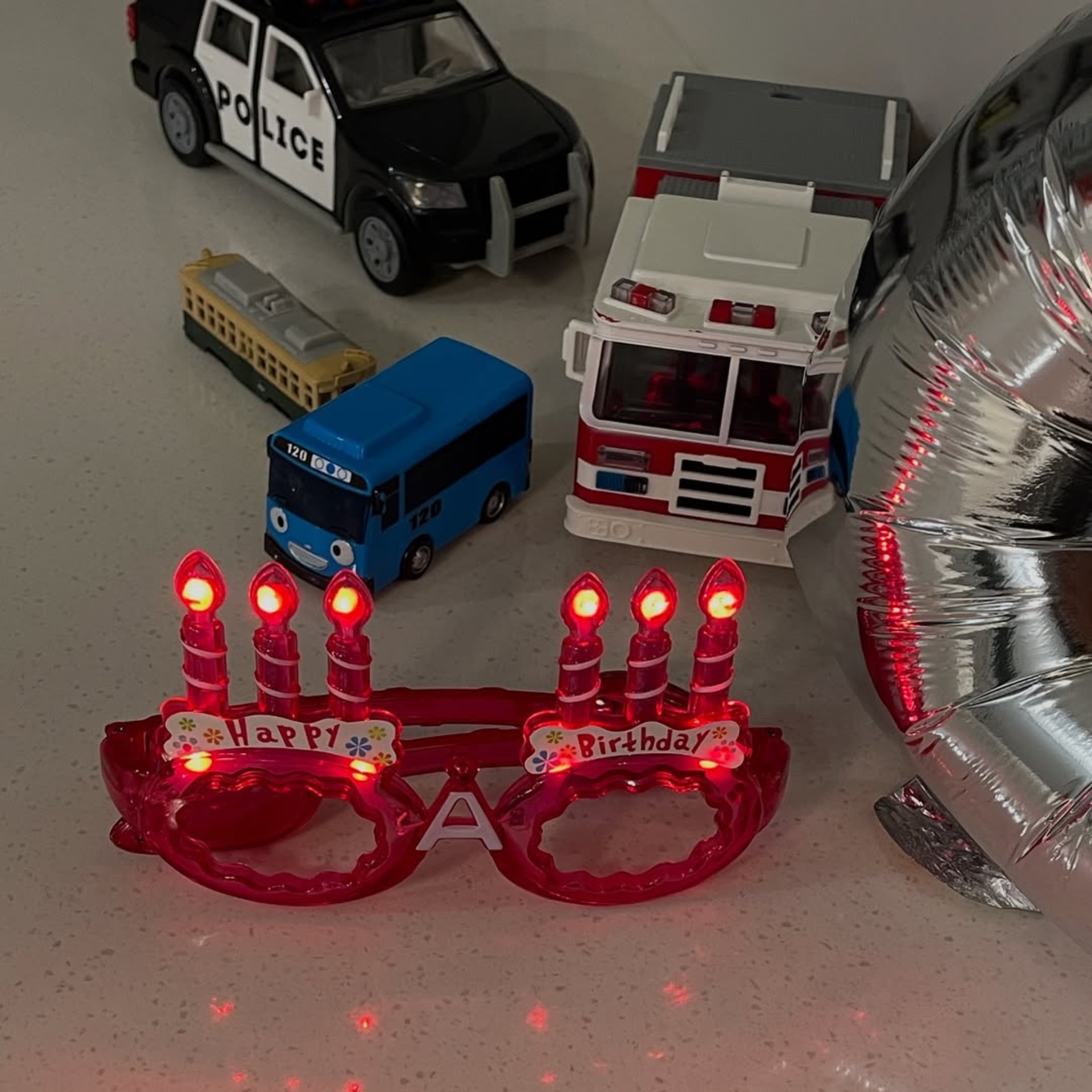 LED发光粉色生日派对眼镜小道具