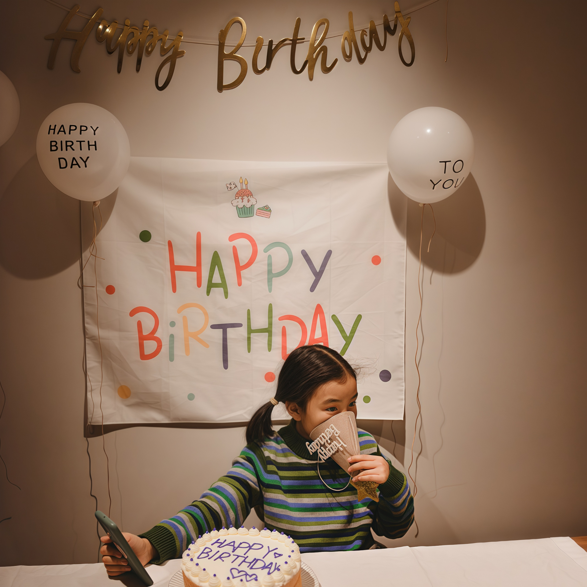 生日海报拍照道具日式风背景布挂布白色棉布横幅背景布甜品台桌布