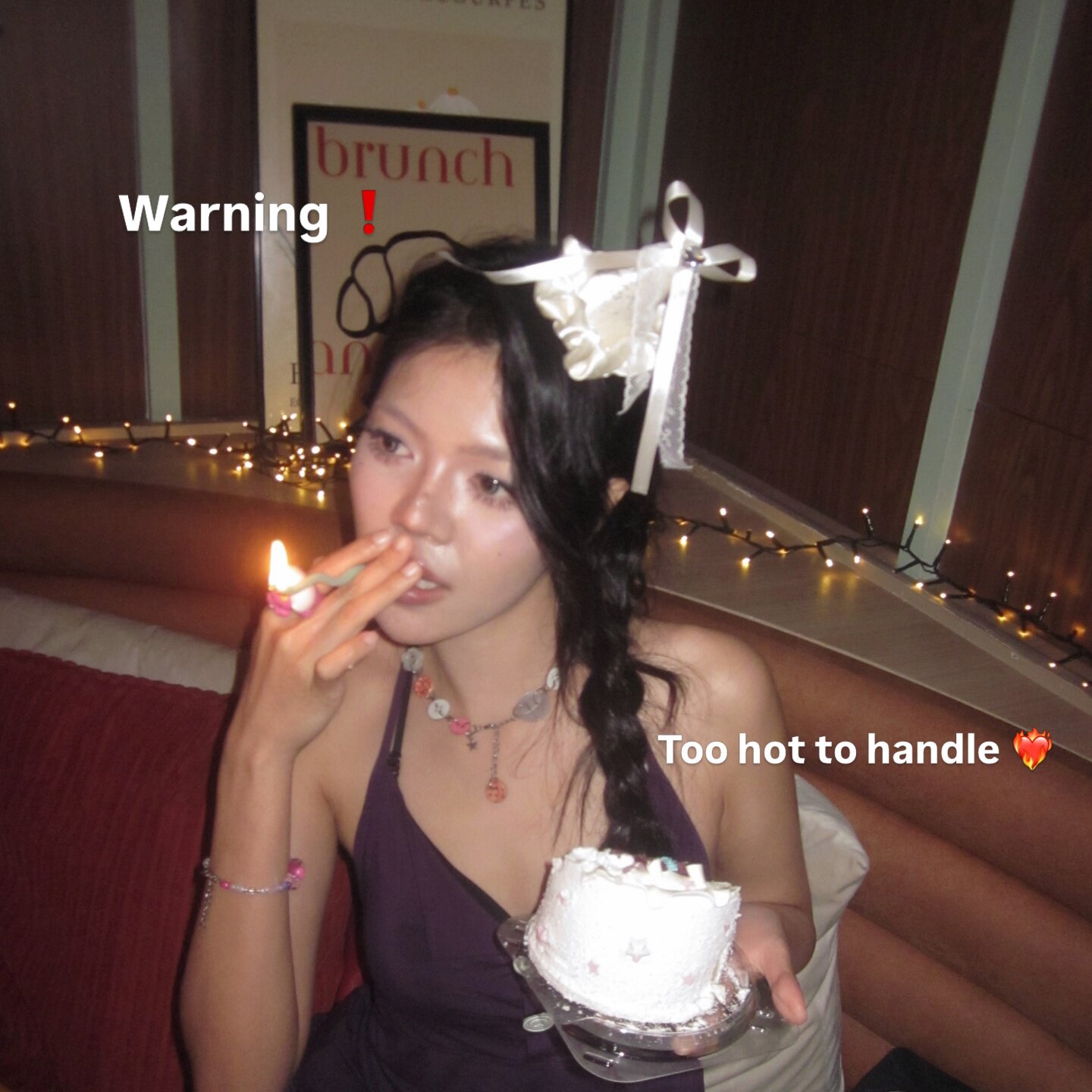爱心水钻蝴蝶结派对头箍同款帽子