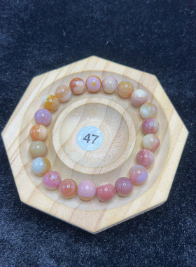 230201卡10+油画幻彩眼单圈串阿拉善天然玛瑙散珠手串彩虹串