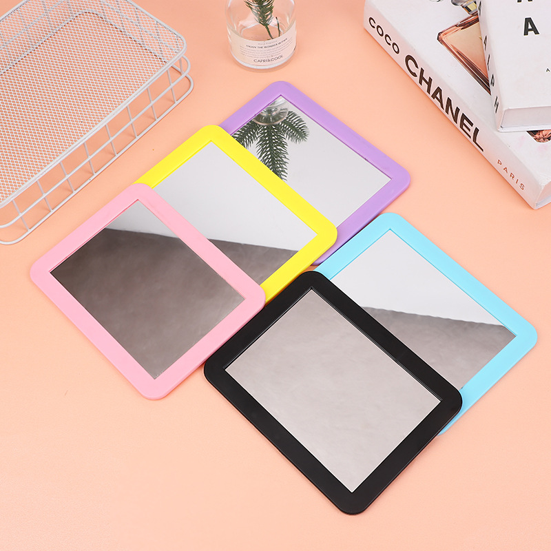 邮选糖果色塑料壁挂镜子化妆台式寝室镜子挂镜浴室镜公主化妆镜