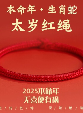 邮选新款马年手串幼儿园伴手礼本命年红色手绳可调节太岁红绳手链