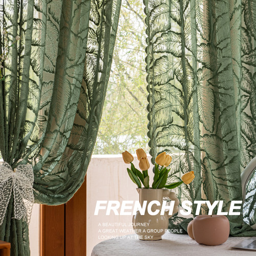 复古法式窗帘蕾丝花边落地帘纱帘