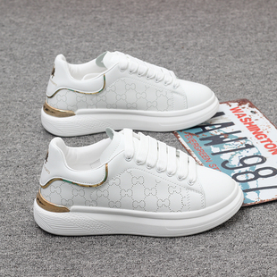 2024新款透气时尚小白鞋女厚底增高休闲运动鞋男士板鞋大码女鞋41