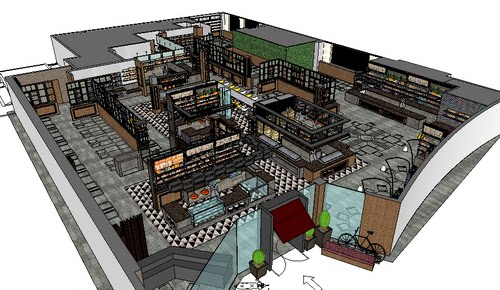 自助餐厅室内图大师SU模型sketchup设计素材源文件skp资料库