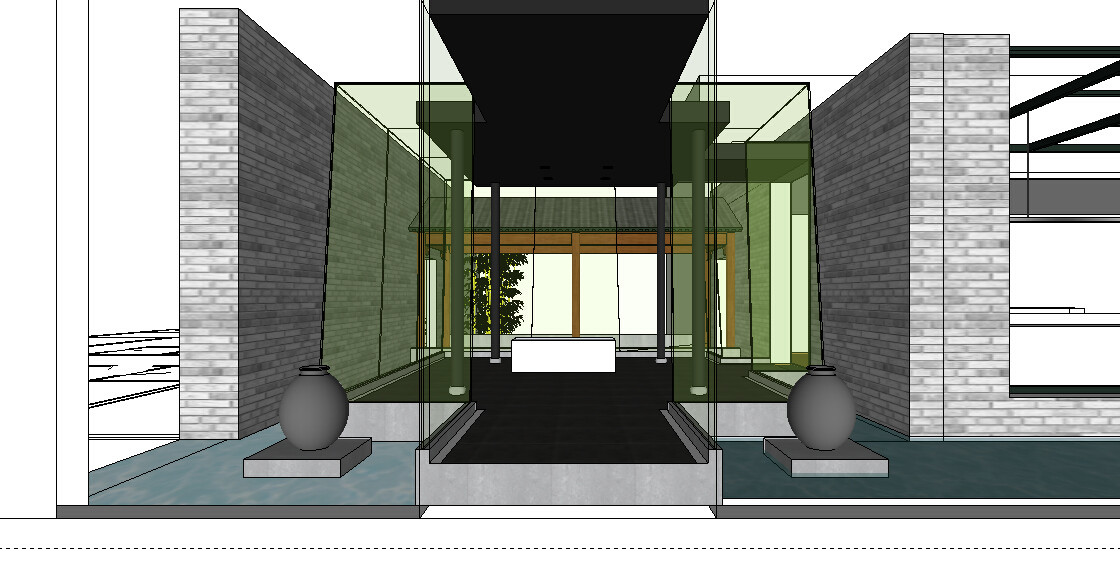 大堂草图大师SU模型室内sketchup室内设计素材源文件skp资料库