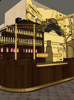 德式啤酒吧室内草图大师SU模型sketchup室内设计素材源文件skp库