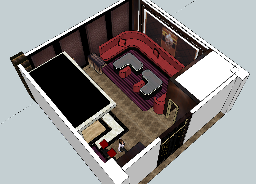 kTV包间sketchup室内草图大师SU模型设计素材源文件skp资料库