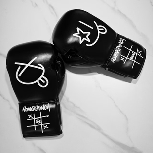NoBoxingNoLife&HUMOR PUNCH联名潮流艺术设计拳击手套马毛感拳套