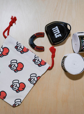 HUMOR PUNCH帆布小收纳袋 可收纳搏击缠手绑带,护齿 拳击泰拳散打