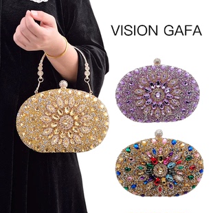 跨境爆款向日葵晚宴包时尚宴会手拿包礼服晚装包镶钻包欧美派对包