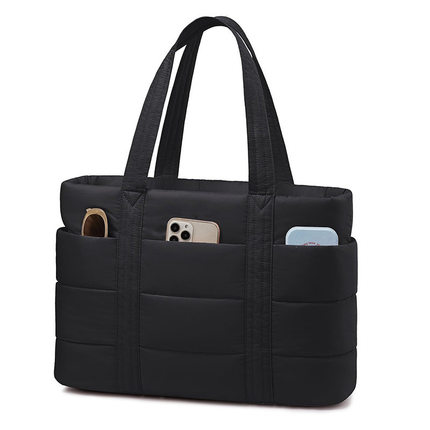 女士手提包河豚工作托特包笔记本电脑包轻质旅行手提包带拉链礼品