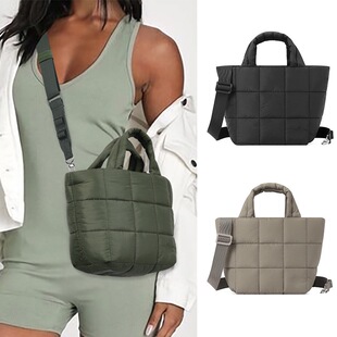 跨境新款小号绗缝斜挎包轻质羽绒单肩包女士蓬松可调节肩带单肩包